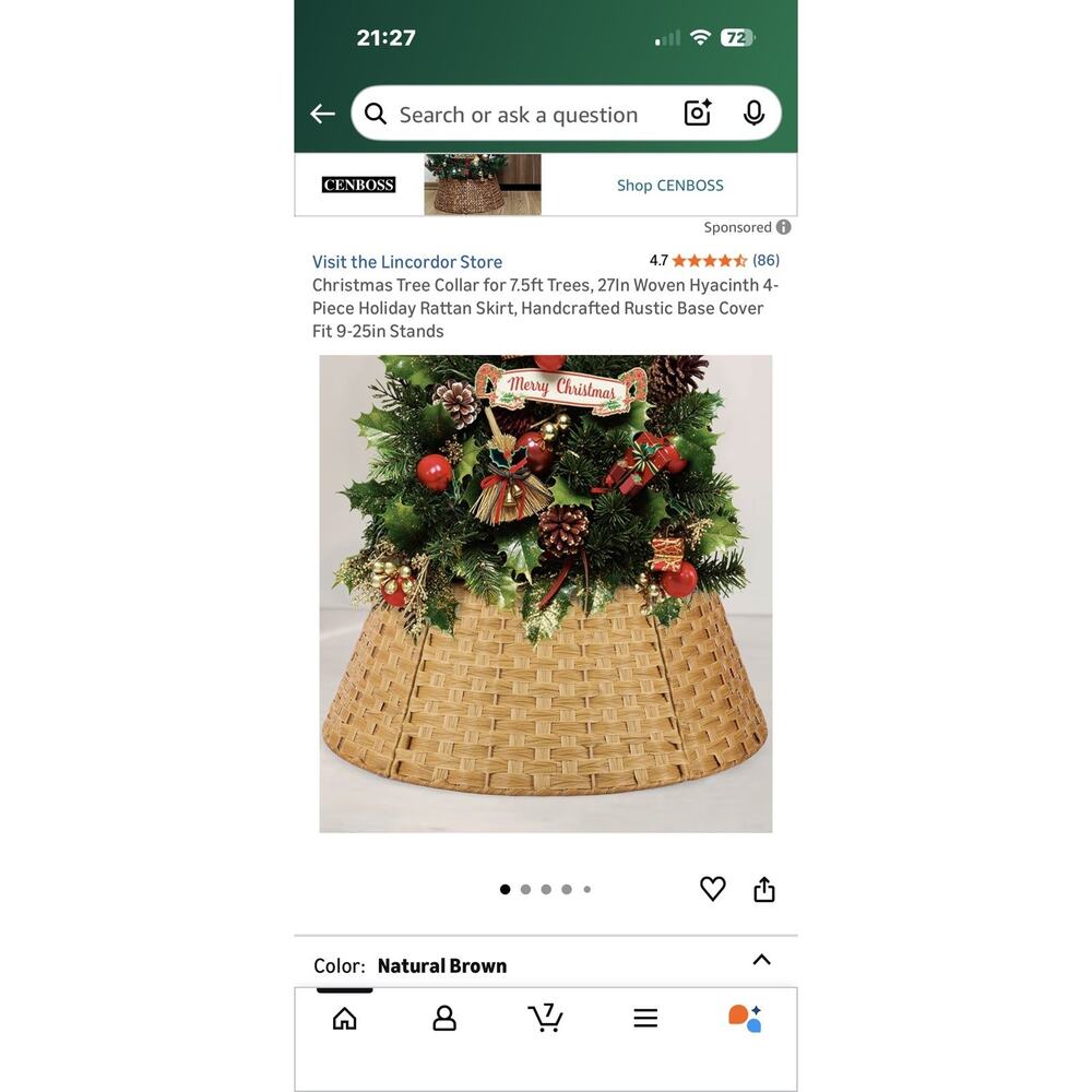 Imitation Rattan Christmas Tree Collar New In Box Never Used Holiday Decor - Picture 6 of 6